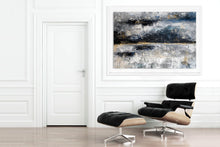 Load image into Gallery viewer, Blue Gray Gold Abstract Painting Colorful Abstract Qp001