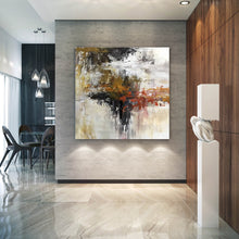 Load image into Gallery viewer, Brown White Red Abstract Painting Giant Canvas Painting Fp094