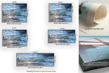 Load image into Gallery viewer, White And Blue Abstract Painting on Canvas,square Painting Office Art Fp033