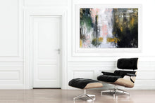 Load image into Gallery viewer, Black White Green Abstract Painting xl Abstract Painting Qp069