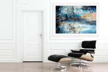 Load image into Gallery viewer, Blue White Abstract Painting on Canvas Huge Canvas Painting Custom Fp029