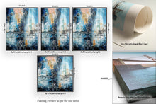 Load image into Gallery viewer, Blue White Abstract Painting on Canvas Huge Canvas Painting Custom Fp029