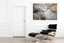 Load image into Gallery viewer, Gray Gold Purple Abstract Painting Livingroom Decor Fp083