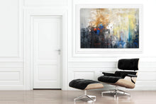 Load image into Gallery viewer, Black White Yellow Abstract Painting Xl Abstract Art Fp066