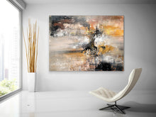 Load image into Gallery viewer, Yellow White Brown Abstract Painting Xl Textured Art Fp048