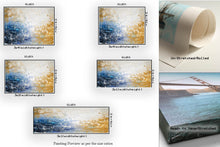 Load image into Gallery viewer, Blue White Yellow Abstract Painting Knife Oil Painting Qp009