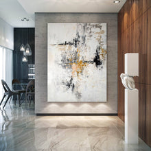 Load image into Gallery viewer, White Yellow Abstract Painting for Home Bedroom Wall Art Fp078