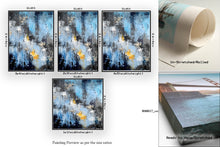 Load image into Gallery viewer, Blue Black Yellow Abstract Painting New Home Decor Qp064