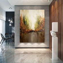 Load image into Gallery viewer, Large Brown Green Abstract Painting,Modern Landscape Abstract Art Fp053