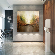 Load image into Gallery viewer, Large Brown Green Abstract Painting,Modern Landscape Abstract Art Fp053