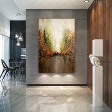 Load image into Gallery viewer, Large Brown Green Abstract Painting,Modern Landscape Abstract Art Fp053