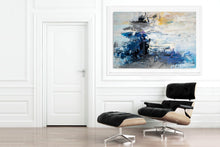 Load image into Gallery viewer, Blue White Yellow Abstract Painting Art Office Wall Art Qp005