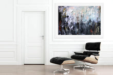 Load image into Gallery viewer, Black Brown Gray Abstract Painting Palette Knife Canvas Qp006