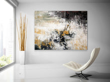 Load image into Gallery viewer, Black Gray Yellow Abstract Painting on Canvas Modern Paintings Big Qp067