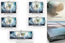 Load image into Gallery viewer, Blue White Yellow Abstract Painting Palette Knife Art Fp039