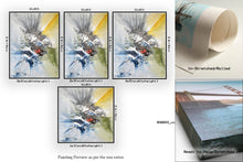 Load image into Gallery viewer, Original Grey Yellow Blue Painting on Canvas Textured Wall Decor Fp079