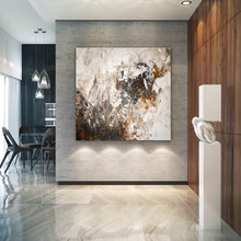 Load image into Gallery viewer, Large Brown White Abstract Painting Modern Abstract Painting Qp007