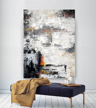 Load image into Gallery viewer, Black And White Abstract Painting Red Yellow Painting for Home Fp081