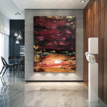 Load image into Gallery viewer, Large Brwon Yellow Abstract Painting Huge Canvas Art Qp034
