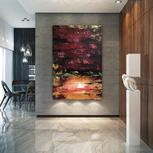 Load image into Gallery viewer, Large Brwon Yellow Abstract Painting Huge Canvas Art Qp034