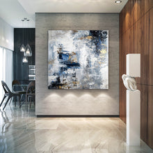 Load image into Gallery viewer, Blue White Large Palette Knife Abstract Painting Modern Canvas Art Yp109