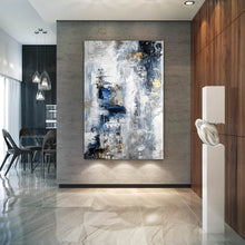 Load image into Gallery viewer, Blue White Large Palette Knife Abstract Painting Modern Canvas Art Yp109