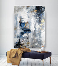 Load image into Gallery viewer, Blue White Large Palette Knife Abstract Painting Modern Canvas Art Yp109
