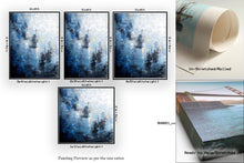 Load image into Gallery viewer, Navy Blue White Gold Abstract Painting Huge Canvas Art Xl Qp027