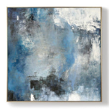 Load image into Gallery viewer, Blue White Abstract Painting,Large Cloud Canvas Oil Painting,Living Room Art Bl009