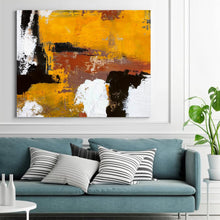 Load image into Gallery viewer, Black White Abstract Canvas Painting Orange Painting Living Room Art Np006