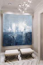 Load image into Gallery viewer, Original Deep Blue Sea Abstract Art Sky Landscape Painting Qp094