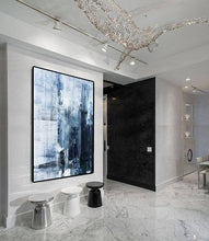 Load image into Gallery viewer, Deep Blue Abstract Art Living Room Art Painting Np056