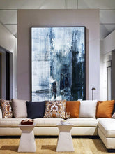Load image into Gallery viewer, Deep Blue Abstract Art Living Room Art Painting Np056