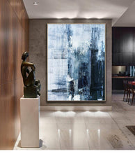 Load image into Gallery viewer, Deep Blue Abstract Art Living Room Art Painting Np056