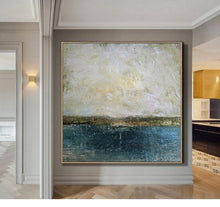 Load image into Gallery viewer, Beige Sky Landscape Canvas Painting,Sunset Painting Np052