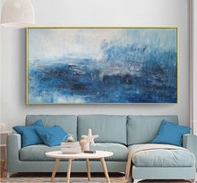 Load image into Gallery viewer, Blue White Abstract Painting,Abstract Painting Large Works of Art Dp123