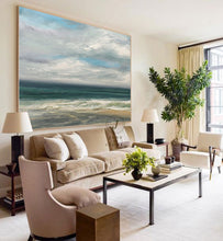 Load image into Gallery viewer, Large Sky And Sea Painting Beach Texture Painting Qp086