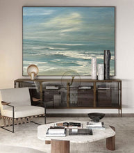 Load image into Gallery viewer, Sea Abstract Painting White Waves Texture Painting Qp059