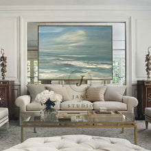 Load image into Gallery viewer, Sea Abstract Painting White Waves Texture Painting Qp059