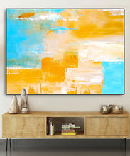 Load image into Gallery viewer, Light Blue Texture Palette Abstract Oil Painting On Canvas Np010