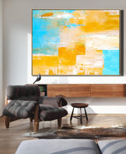 Load image into Gallery viewer, Light Blue Texture Palette Abstract Oil Painting On Canvas Np010