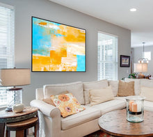 Load image into Gallery viewer, Light Blue Texture Palette Abstract Oil Painting On Canvas Np010