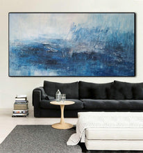 Load image into Gallery viewer, Blue White Abstract Painting,Abstract Painting Large Works of Art Dp123