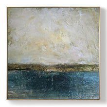 Load image into Gallery viewer, Beige Sky Landscape Canvas Painting,Sunset Painting Np052