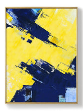 Load image into Gallery viewer, Yellow Bule Texture Palette Abstract Oil Painting On Canvas Np043