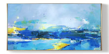 Load image into Gallery viewer, Deep Blue Abstract Painting Yellow Abstract Painting Original Abstract Art Painting Np040
