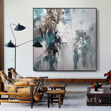 Load image into Gallery viewer, Cyan Green Abstract Painting Artwork Living Room Decor Dp077