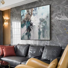 Load image into Gallery viewer, Cyan Green Abstract Painting Artwork Living Room Decor Dp077