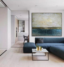 Load image into Gallery viewer, Abstract Art Sky Painting BeigeGold Painting Office Decor Dp119