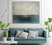 Load image into Gallery viewer, Abstract Art Sky Painting BeigeGold Painting Office Decor Dp119